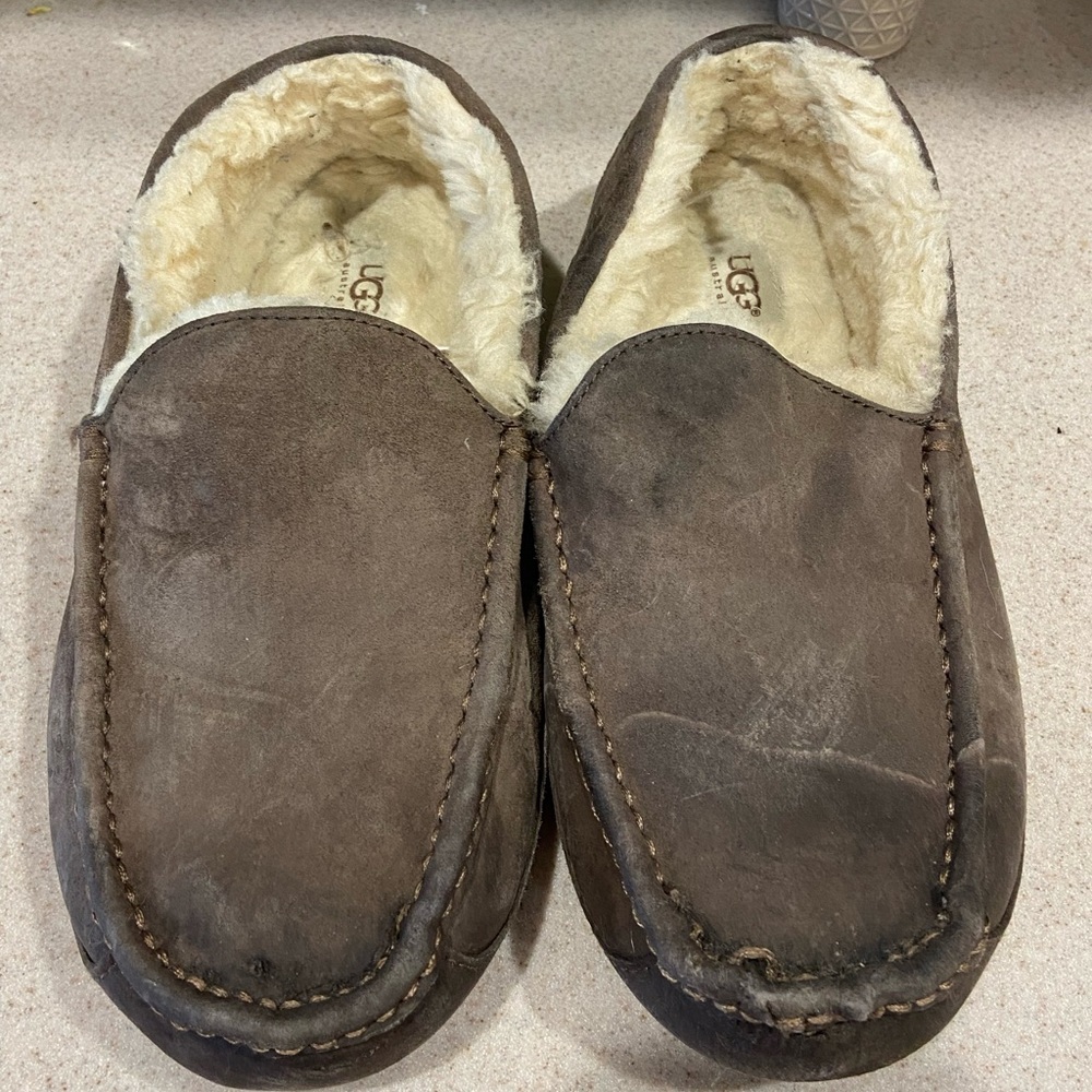 UGG Australia ASCOT SUEDE Indoor/outdoor Slipper Sz 10 Brown